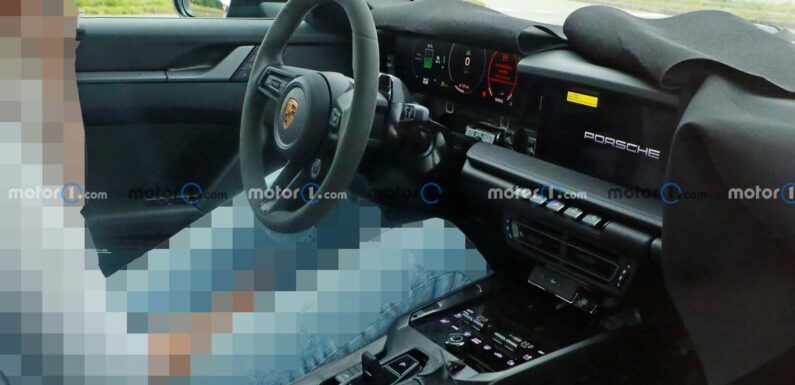 2025 Porsche Boxster EV Shows Dual-Screen Dash Design In New Spy Photos