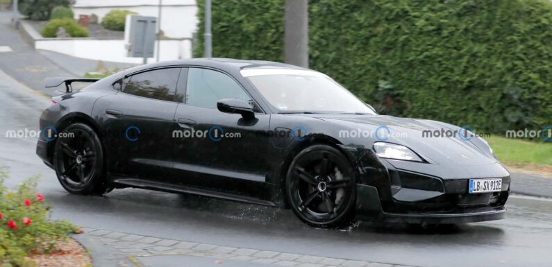 Porsche Taycan GT Spied Virtually Undisguised, Insider Claims It Has 1,000+ HP