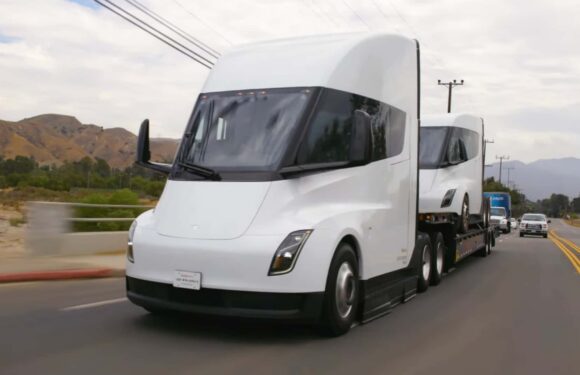 Watch Jay Leno Drive Tesla Semi And Tow Another Semi With It