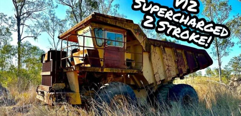 Abandoned Dump Truck Fires Up Two-Stroke V12 Diesel After Many Years